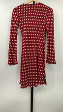 Donna Ricco Womens Polka Dot Long Sleeve Wrap Dress Red 8