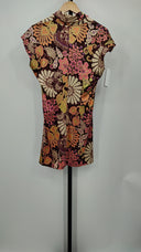 Trina Turk Womens Los Angeles Floral Print Silk Blouse Brown 4