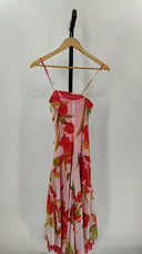 My Michelle Womens Spaghetti Strap Floral Print Dress Pink Basic Sleeved L