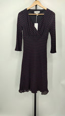 Donna Ricco Womens Mabel Polka Dots Midi Dress Black 6