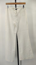 Express Womens Wide Leg Drawstring Pants Cream 3/4