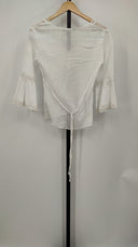 Rampage Womens Long Sleeve V-Neck Blouse White M