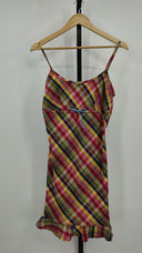 Tommy Hilfiger Womens Multicolor Plaid Cotton Slip Dress Red Basic Sleeved 8