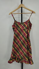 Tommy Hilfiger Womens Multicolor Plaid Cotton Slip Dress Red Basic Sleeved 8