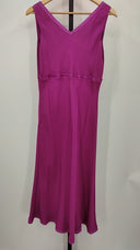 Hobbs Womens V-Neck Dress Pink Basic Sleeved 8