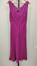 Hobbs Womens V-Neck Dress Pink Basic Sleeved 8