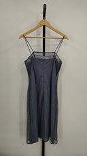 Express Womens Vintage Y2K Midi Slip Dress With Sequins & Sheer Overlay Gray 3/4