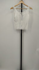 Komar Womens Sleeveless Blouse White Sleeved Top XS