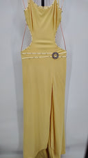 Jovani Beyond Womens Sleeveless Slip Dress Yellow 2