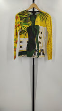 Custo Womens Printed Long Sleeve Crew Neck Shirt Yellow M