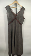 Dick & Jayne Womens Sleeveless V-Neck Dress Brown XL