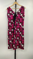 Marni Womens Short Sleeve V-Neck Multicolor Dress Pink Basic Sleeved 38