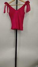 To The Max Womens Sleeveless V-Neck Strap Blouse Pink 2