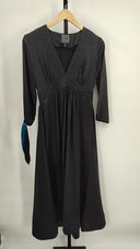 Cynthia Rowley Womens Long Sleeve V-Neck Dress Black 6