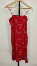 Trilogy Womens Spaghetti Strap Floral Dress Red S
