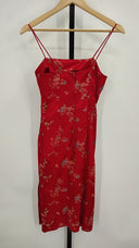 Trilogy Womens Spaghetti Strap Floral Dress Red S