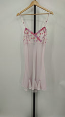 Victoria's Secret Womens Floral Embroidered Sheer Mesh Slip Dress Pink Large