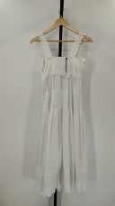 Catherine Malandrino Womens Sleeveless Square Neck Ruffle Dress White S