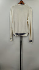 Nike Mens V-Neck Long Sleeve Sports Sweater Cream Sleeved Top L