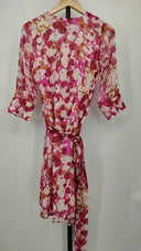 Diane Von Furstenberg Womens Long Sleeve Floral Wrap Dress Pink 4