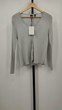 Gap Womens Modern Rib Cardigan Shirt Heather Grey L