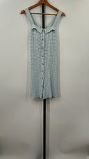 Bernadettes Biscotti Kids Short Sleeve Button Down Checkered Dress Blue 14