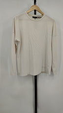 DKNY Womens Crew Neck Long Sleeve Shirt Cream S