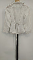 Anne Klein Womens Button Down Long Sleeve Shirt Cream 8P