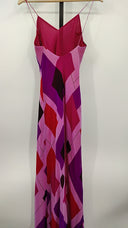 Mannequines Womens V-Neck Spaghetti Strap Diamond Pattern Dress Purple Basic Sleeved 8