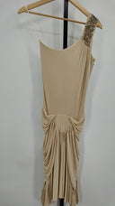 Just Cavalli Womens One Shoulder Sleeve Dress Cream Basic Sleeved 38