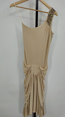 Just Cavalli Womens One Shoulder Sleeve Dress Cream Basic Sleeved 38
