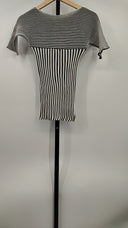 Armani Collezioni Womens Striped Short Sleeve Blouse Black 4