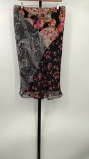 New York City Design Co Womens Floral Printed Skirt Black Basic M