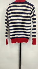 Polo By Ralph Lauren Mens Henley Neck Stripped Long Sleeve Sweater Blue Sleeved Top M
