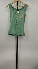 Dolce & Gabbana Womens Tank Top With Lace Trim Green XS