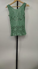 Dolce & Gabbana Womens Tank Top With Lace Trim Green XS