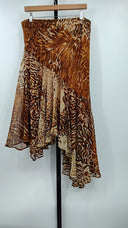 Ash & Sarah Womens Tiger Print Skirt Brown L