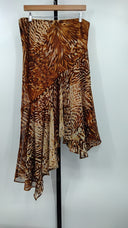 Ash & Sarah Womens Tiger Print Skirt Brown L