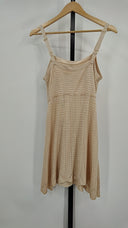 I.E. Womens Sleeveless Square Neck Knit Dress Tan L