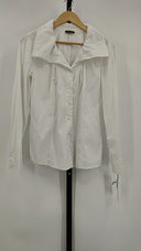 Escada Womens Double Collar Long Sleeve Button Down Shirt White S