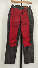 Gaultier Jeans Mens 1999 Trompe L’Oeil Biker Moto Pants Printed Painted Black M