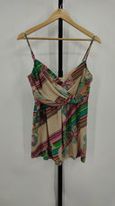 Trina Turk Womens Spaghetti Strap V-Neck Blouse Purple Sleeved Top M