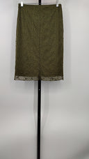 To The Max Womens Lace Pencil Midi Skirt Green S