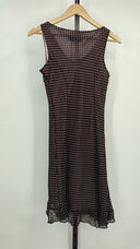 Donna Ricco Womens Sleeveless Ruffle Collar Polka Dots Dress Brown 8P