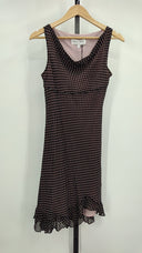 Donna Ricco Womens Sleeveless Ruffle Collar Polka Dots Dress Brown 8P