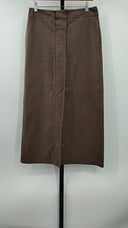 S Max Mara Womens A-Line Suede Midi Skirt Brown Basic L