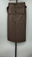S Max Mara Womens A-Line Suede Midi Skirt Brown Basic L
