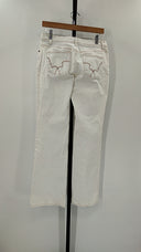 Express Womens Lace Up Straight Leg Jeans Cream 7/8