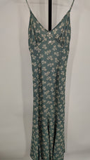 Mica Womens Spaghetti Strap V-Neck Floral Dress Blue Basic Sleeved 8