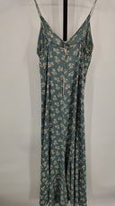 Mica Womens Spaghetti Strap V-Neck Floral Dress Blue Basic Sleeved 8